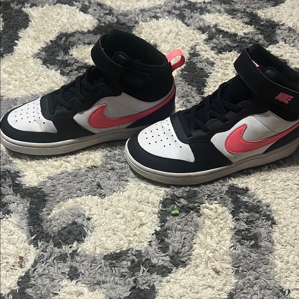 Nike Kids Black and Pink High-Top Sneakers